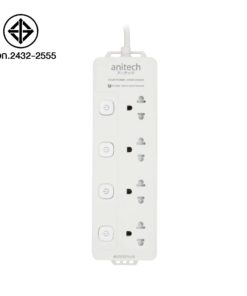 Anitech ปลั๊กไฟ 4 ช่อง 4 สวิตช์ รุ่น H2043-WH