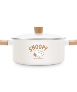 Anitech X Snoopy หม้อตุ๋นพร้อมฝาแก้ว รุ่น SNP-CW-CR24  ขนาด: 24 ซม.วัสดุ: อะลูมิเนียมเคลือบด้วยเซรามิค