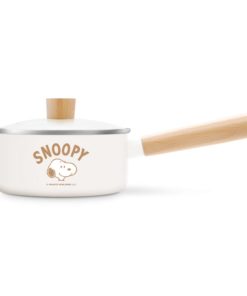 Anitech X Snoopy กระทะพร้อมฝาแก้ว รุ่น SNP-CW-SP18 มีด้ามจับไม้ เพื่อความสบายและปลอดภัย.