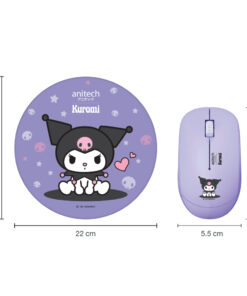 Alternative view of Anitech X Sanrio ชุดคอมโบเซ็ตเม้าส์ไร้สาย+แผ่นรองเม้าส์เม้าส์ไร้สาย รุ่น KU-WMP01-PU