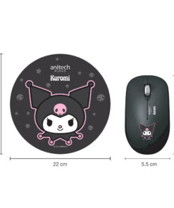 Alternative view of Anitech X Sanrio ชุดคอมโบเซ็ตเม้าส์ไร้สาย+แผ่นรองเม้าส์เม้าส์ไร้สาย รุ่น KU-WMP01-BK