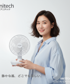 Alternative view of Anitech พัดลมชาร์จไฟ รุ่น SMF-09 ปรับระดับแรงลมได้ 3 ปรับส่าย ซ้าย-ขวาได้สูงสุด 150 องศา