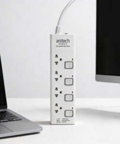 Alternative view of Anitech ปลั๊กไฟ 4 ช่อง 4 สวิตช์ รุ่น H7134-WH กำลังไฟ 3500 วัตต์สายยาว 3 เมตร