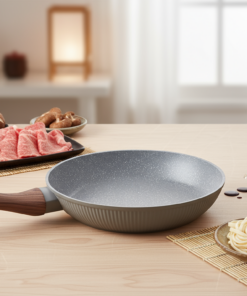 Alternative view of Anitech  กระทะก้นตื้น รุ่น CW-FP241  เคลือบลายหินอ่อนกันติด 2 ชั้น เก็บความร้อนดี และช่วยให้ความร้อนกระจายตัวสม่ำเสมอ