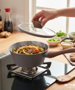 Alternative view of Anitech หม้อด้ามจับยาว รุ่น CW-SP181 เคลือบลายหินอ่อนกันติด 2 ชั้น เก็บความร้อนดี และช่วยให้ความร้อนกระจายตัวสม่ำเสมอ