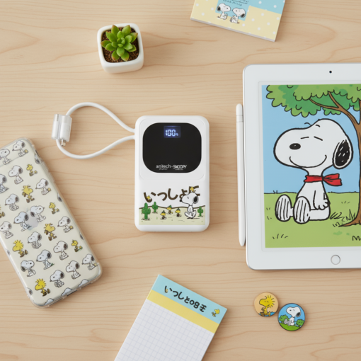 Snoopy Monitor Tech Anitech x Snoopy แบตสำรอง 10000mAh รุ่น PB10-B หน้าจอดิจิทัลแสดงระดับ ...