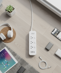Alternative view of Anitech ปลั๊กไฟ 3 ช่อง 3 สวิตซ์ 2 USB 1 USB-C สาย 3 เมตร  รุ่น H5333-WH
