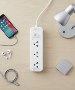 Alternative view of Anitech ปลั๊กไฟมาตรฐาน มอก. 3 ช่อง 1 สวิตช์ รุ่น H433-2M สายยาว 2 เมตร