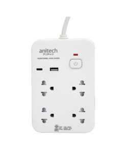 Anitech 4 ช่อง 1 สวิตช์ รุ่น H5534-WH สายยาว 3 เมตร กำลังไฟ 2200W