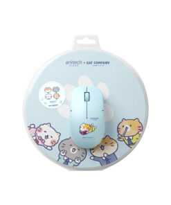 Anitech ชุดคอมโบเซ็ตเม้าส์ไร้สาย+แผ่นรองเม้าส์เม้าส์ไร้สาย รุ่น  CAT-WMP01-BL DPI: 1200 เชื่อมแบบ USB
