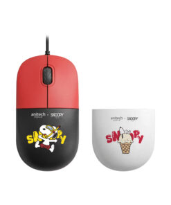 Anitech X Snoopy4 เมาส์มีสาย คลิกเงียบ 1200 DPI USB A-C รุ่น SNP-A552-RD