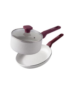 Anitech ชุดเครื่องครัว 2 ชิ้น รุ่น CW-SET02 กระทะก้นตื้นและหม้อด้าม เคลือบ non-stick 2 ชั้น อาหารไม่ติดทำความสะอาดง่าย
