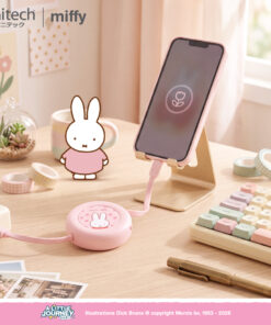 Alternative view of Anitech X Miffy สายชาร์จ USB-C แบบม้วนเก็บได้ รุ่น MF-C003-BL รองรับชาร์จเร็วสูงสุด 240W สายยาว 1 เมตร