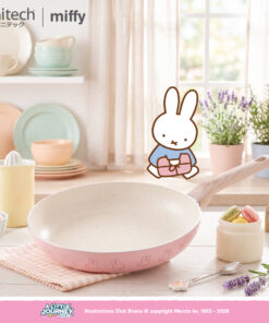 Alternative view of anitech | miffy กระทะก้นตื้น MF-CWFP24 เคลือบ non-stick 2 ชั้น อาหารไม่ติดภาชนะ ทำความสะอาดง่าย สามารถใช้ได้กับเตาทุกเตา