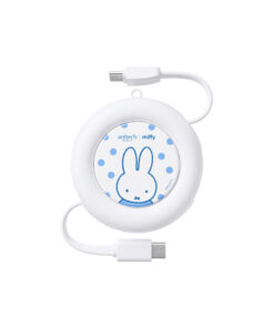 anitech | miffy สายชาร์จ USB-C แบบม้วนเก็บได้ รุ่น MF-C003-WH รองรับชาร์จเร็วสูงสุด 240W สายยาว 1 เมตร