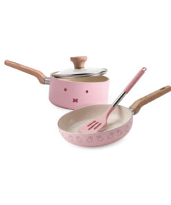 anitech | miffy ชุดเครื่องครัว 3 ชิ้น กระทะก้นตื้น หม้อด้าม ตะหลิว MF-CWSET เคลือบ non-stick 2 ชั้น อาหารไม่ติดภาชนะ