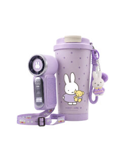 anitech | miffy  Set พัดลมพกพาและแก้วน้ำ MF-TFSET-PU พัดลมใช้งานต่อเนื่องประมาณ 3–4 ชั่วโมง แก้วน้ำ โครงสร้างสเตนเลส 2 ชั้น