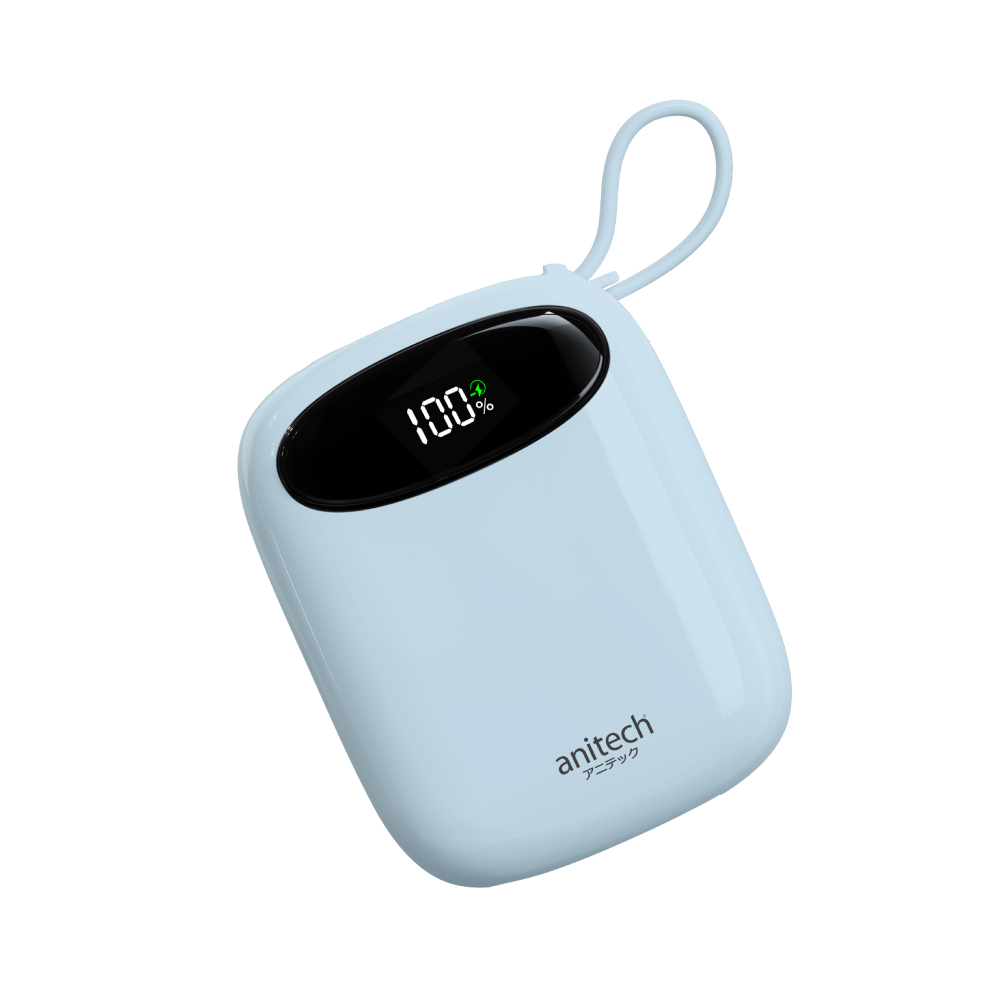 Anitech แบตสำรอง รุ่น PB10-A-BL ความจุ 10000mAh หน้าจอดิจิทัลแสดงระดับแบตเตอรี่